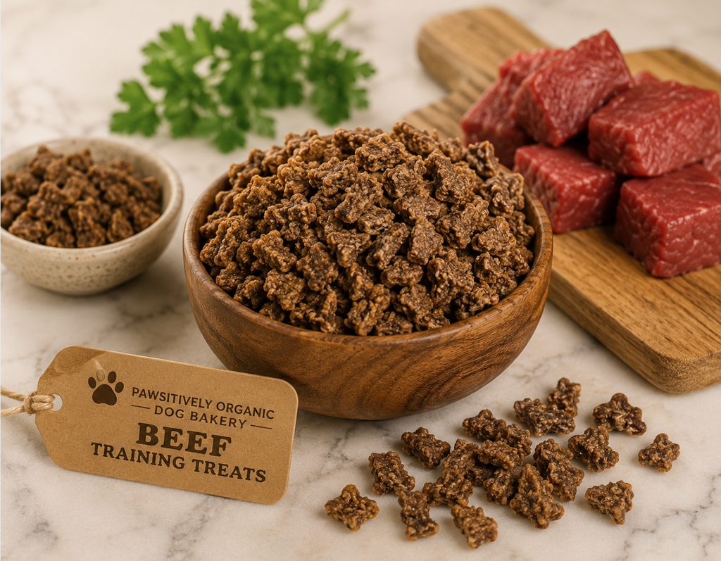 PAWsitively Organic Dog Bakery Organic Beef Training Treats | High-Value Dog Training Bites
