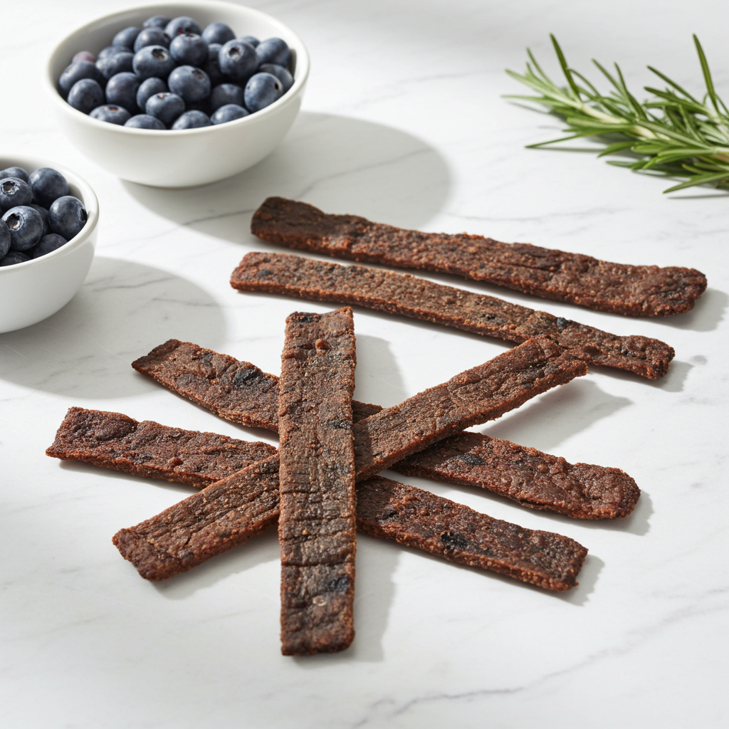 Organic Blueberry Beef Jerky for Dogs | Human-Grade, High Protein