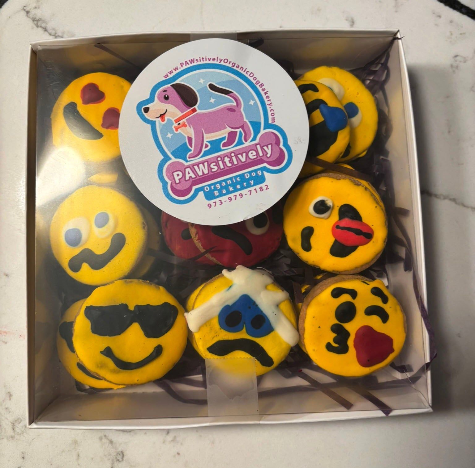 Emoji Peanut Butter Organic Dog Cookies