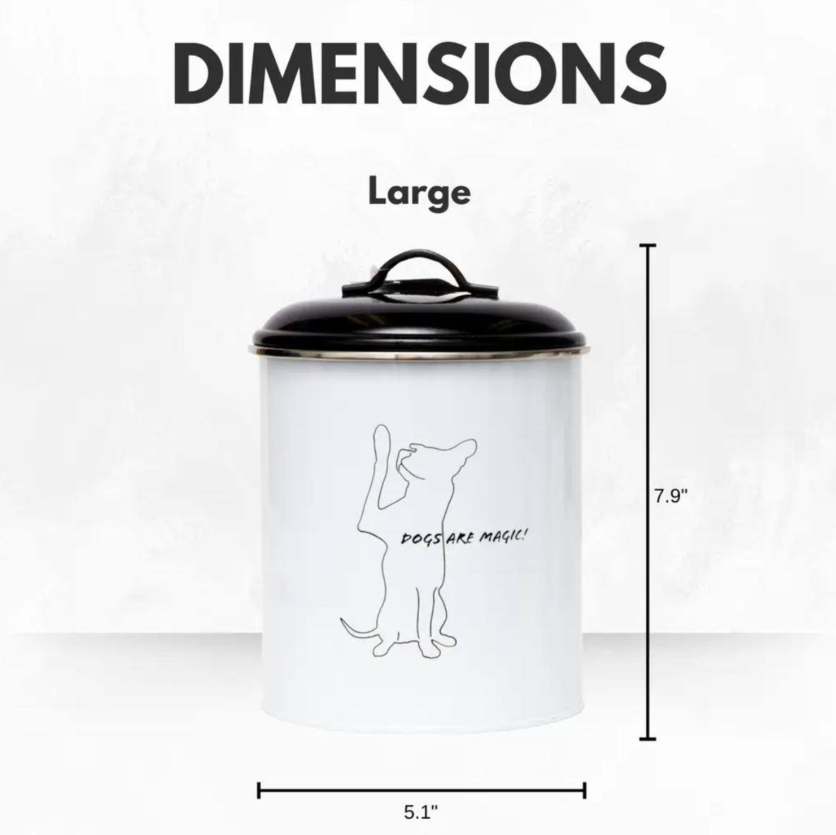 Country Living Set of 3 Pet Treat Storage Canisters – Black & White