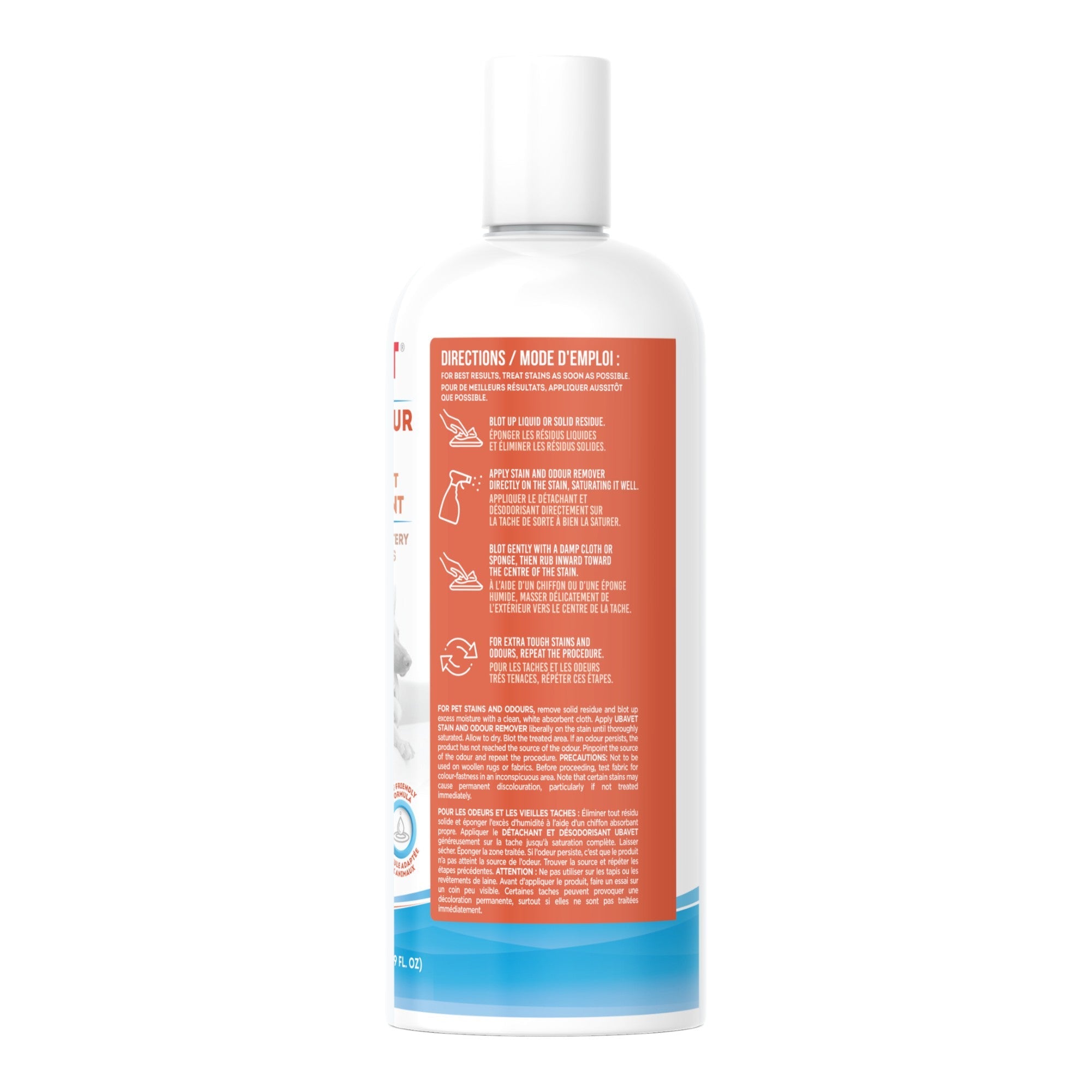 UBAVET Stain and Odor Remover for Dogs & Cats – Powerful Enzyme Cleaner – (16.9 fl oz / 500ml)