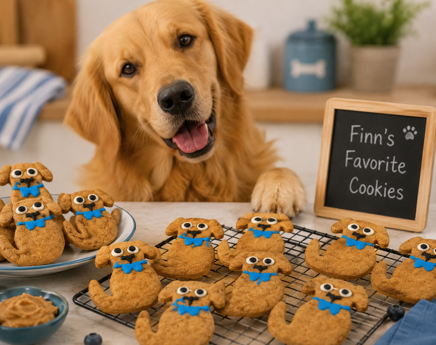 PAWsitively Organic Dog Bakery Finn Organic Peanut Butter Dog Cookies