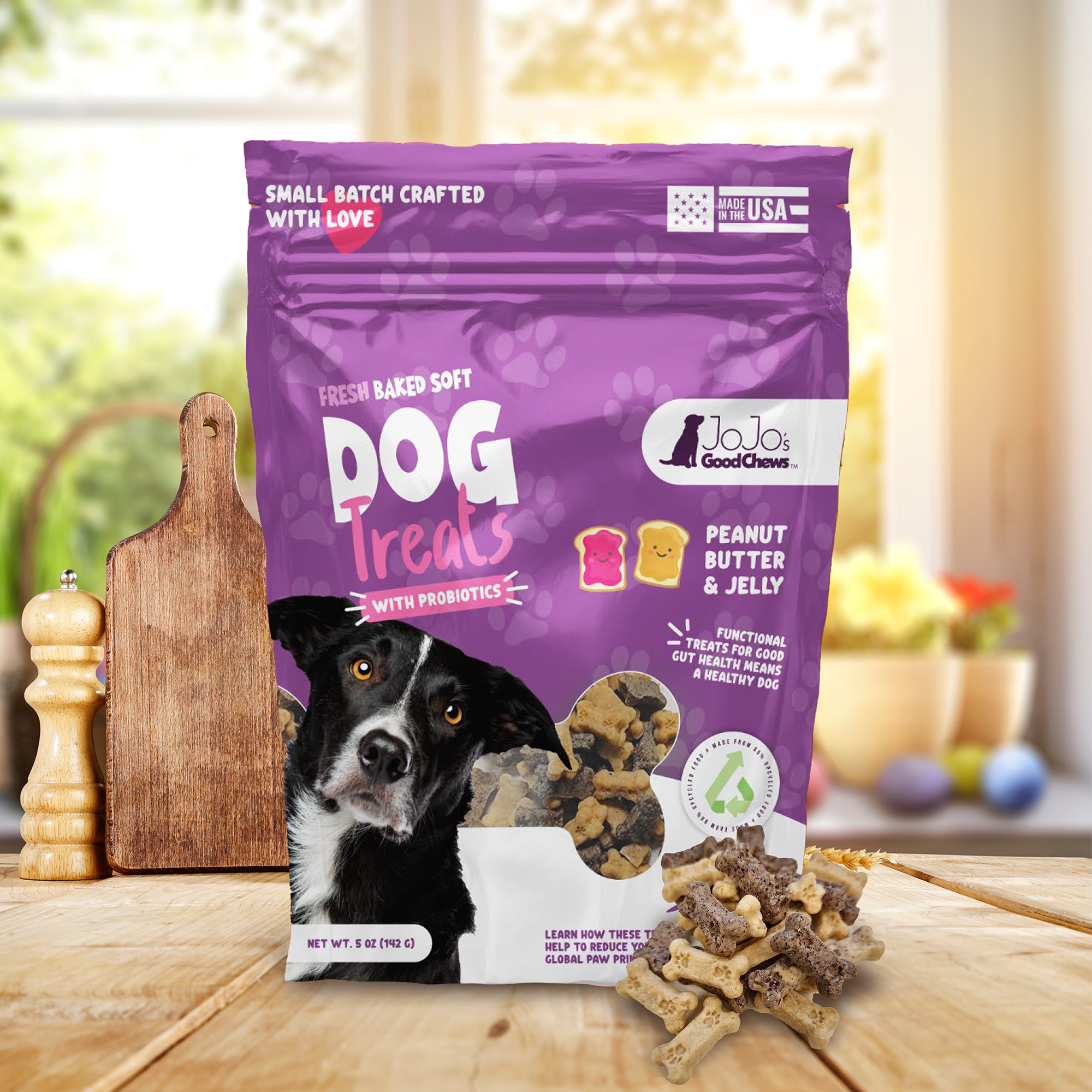 JoJo Good Chews Peanut Butter & Jelly Soft Chew Dog Treats (2-Pack)