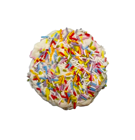 PAWsitively Organic Dog Bakery Pawfetti Cakes – Peanut Butter Frosted Rice Cake Dog Treat